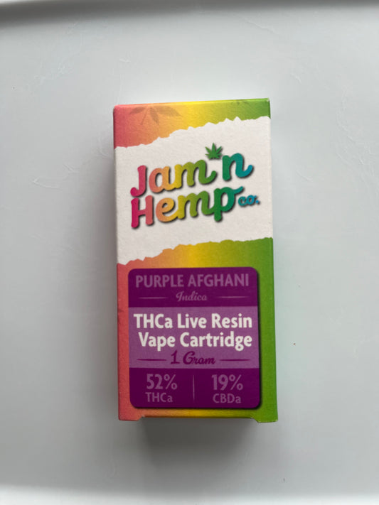 Jamn'Hemp Purple Afghani THCa Live Resin Vape Cartridges