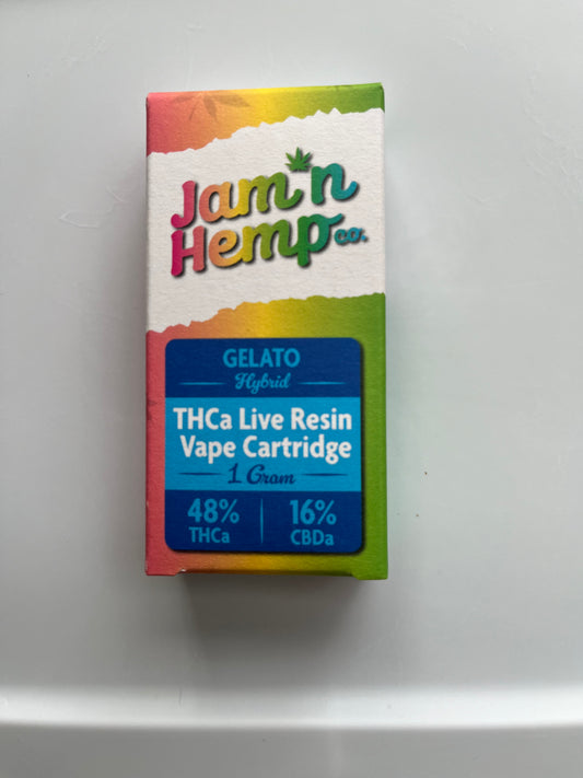 Jamn'Hemp Gelato THCa Live Resin Vape Cartridges