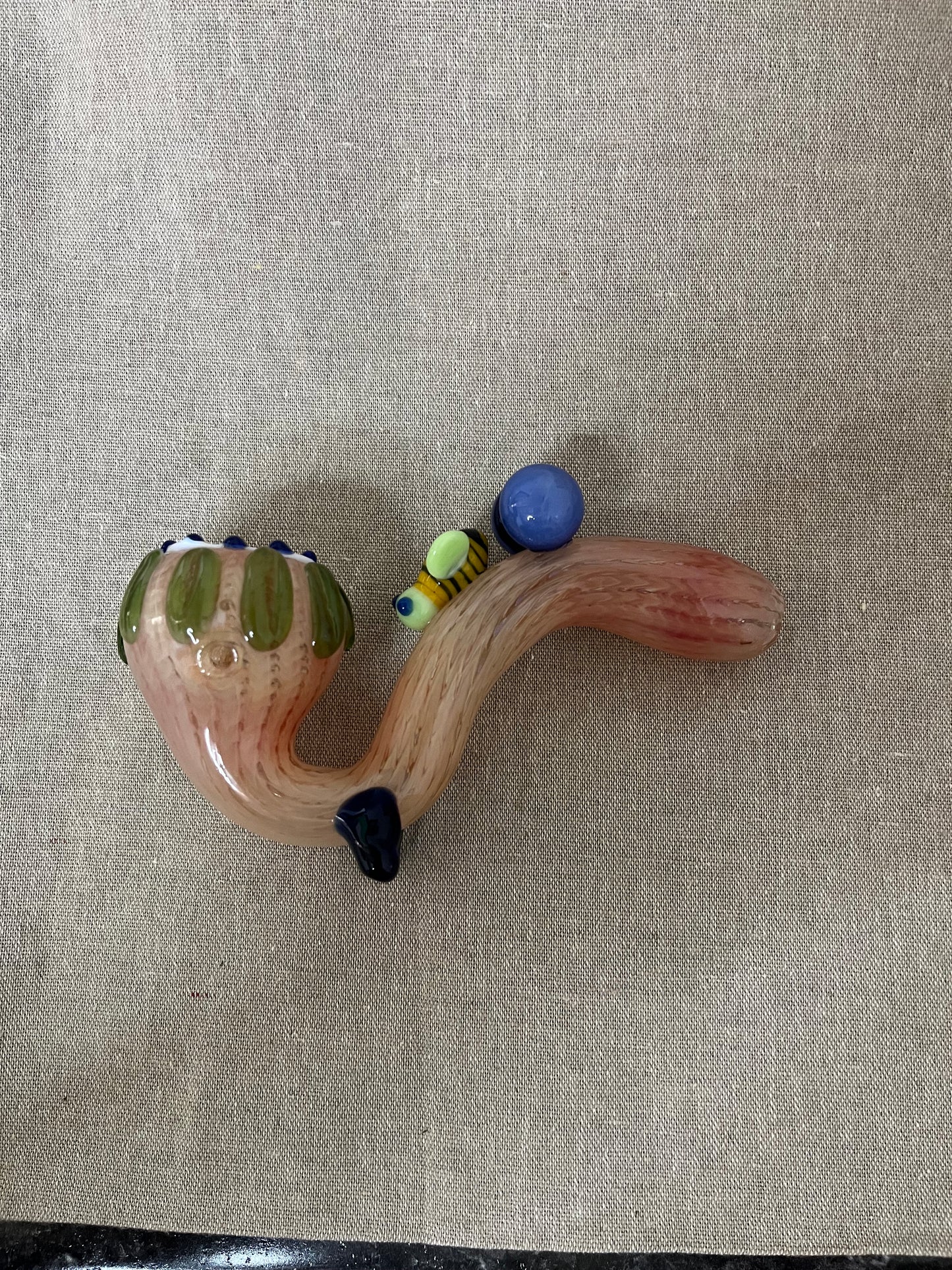 5" Color Changing Raked Glass Bee Sherlock Pipe