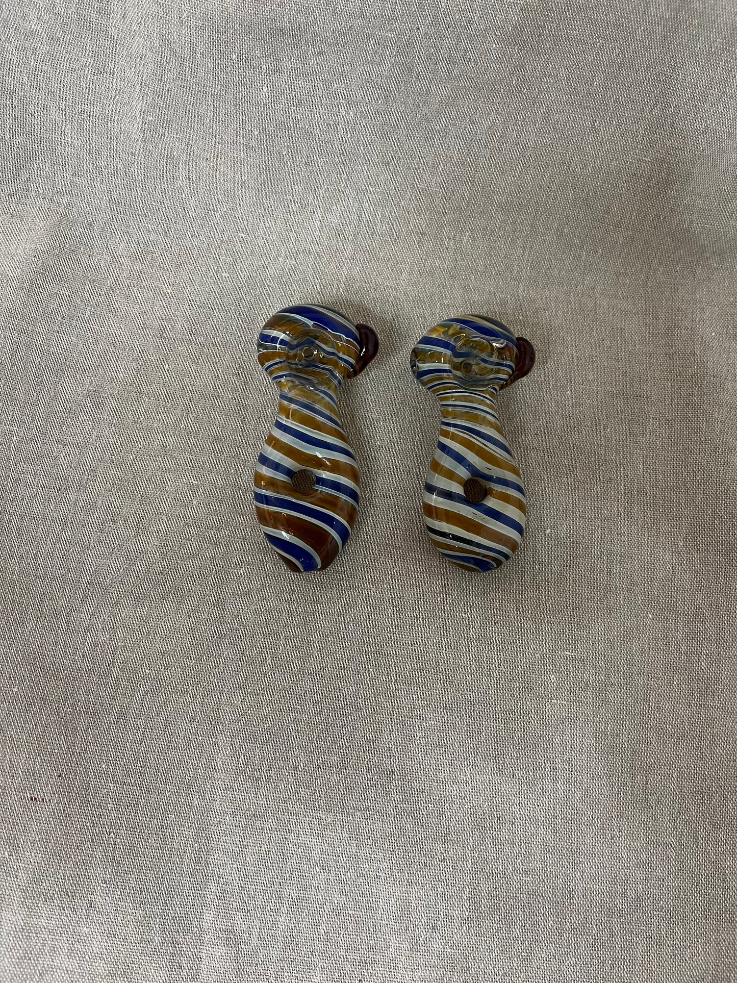 3" Reverse Spiral Striped Color Changing Donut Hole Pipe