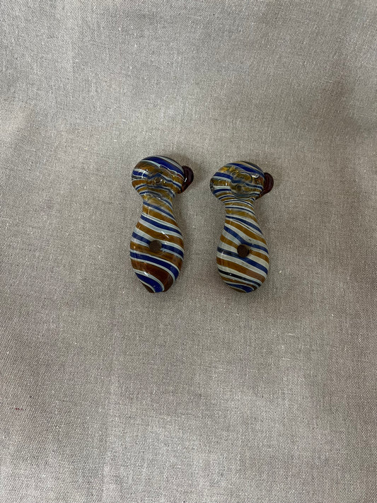 3" Reverse Spiral Striped Color Changing Donut Hole Pipe