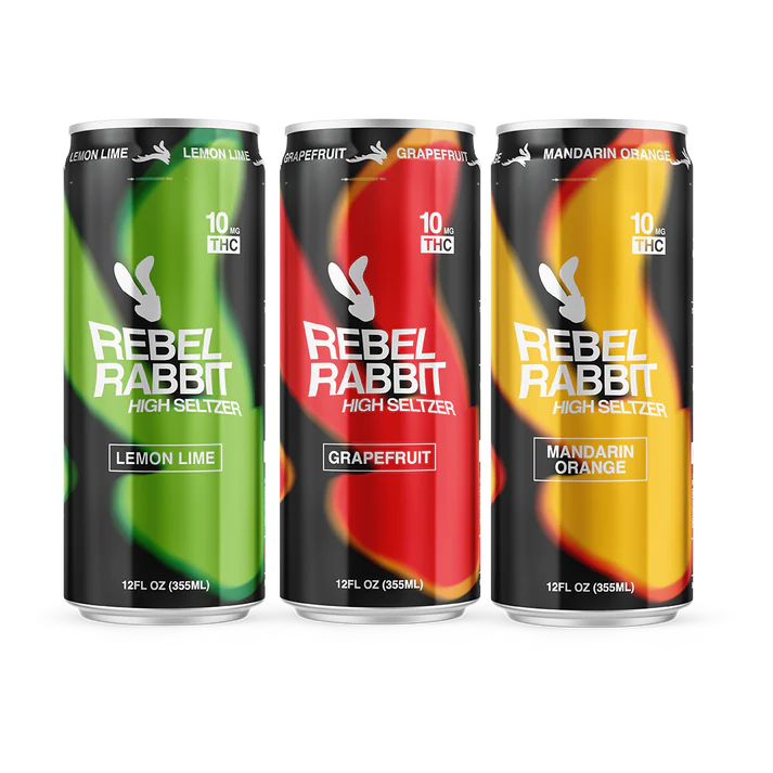 Rebel Rabbit Wild Hare High Seltzer with 10mg of THC per can