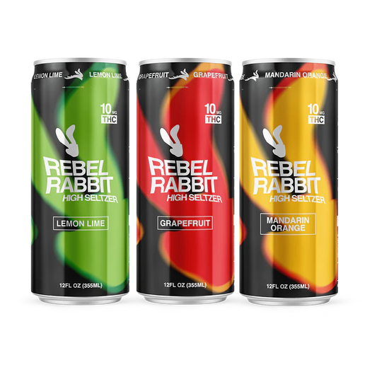 Rebel Rabbit Wild Hare High Seltzer with 10mg of THC per can