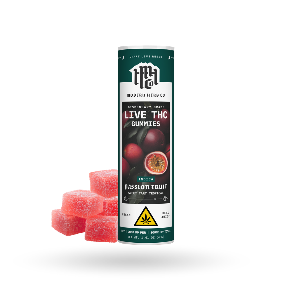 Live Resin D9 THC Gummies: Passion Fruit (Indica)
