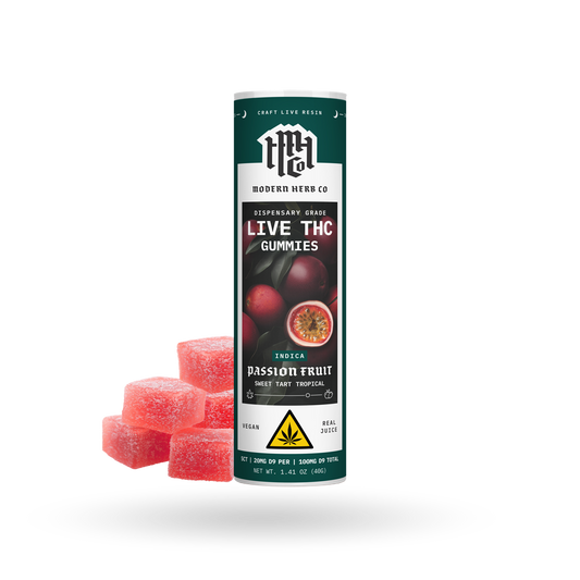 Live Resin D9 THC Gummies: Passion Fruit (Indica)