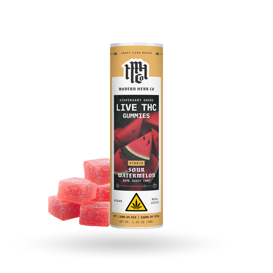 Live Resin D9 THC Gummies: Sour Watermelon (Hybrid)