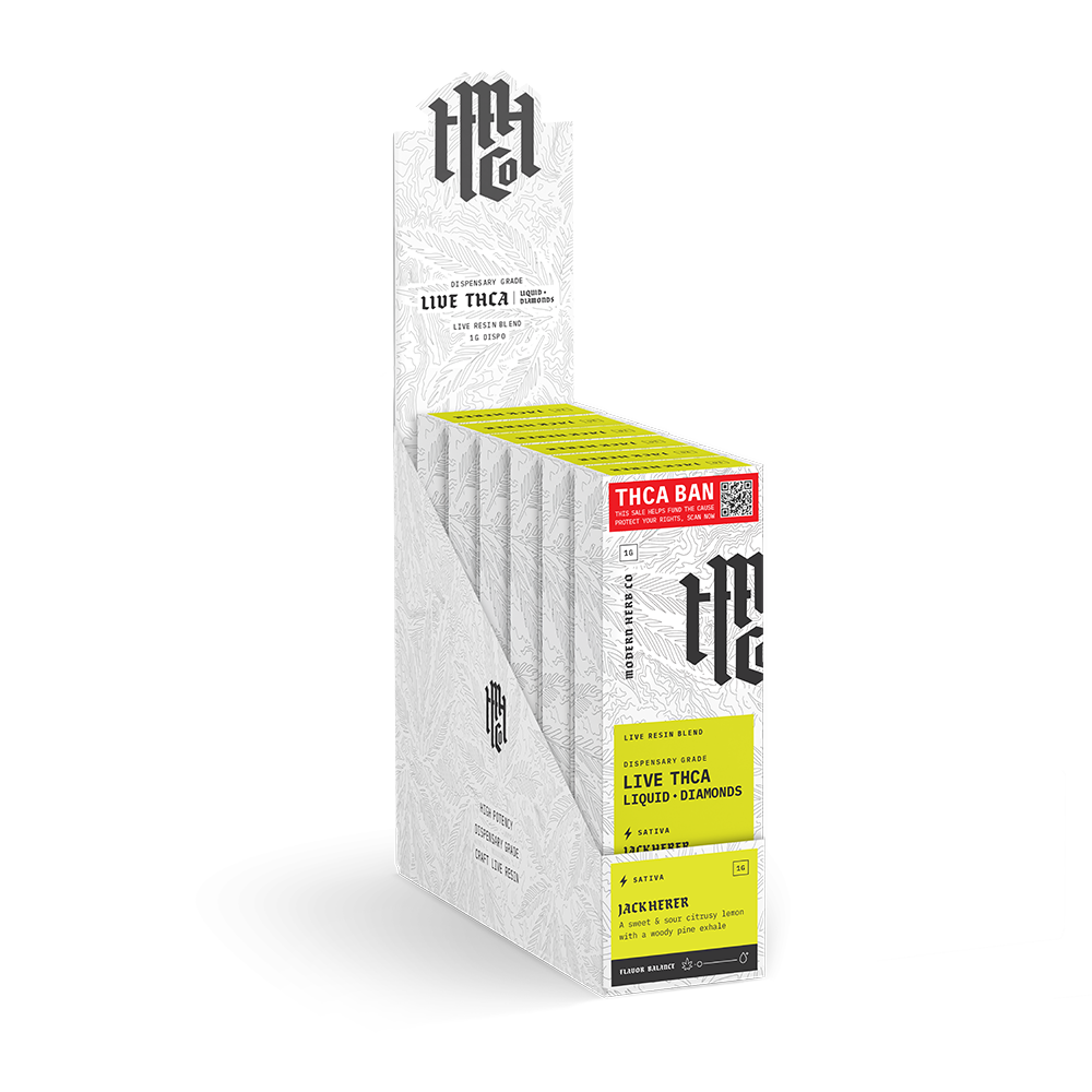 THCa Disposable Live Resin Liquid Diamonds: Jack Herer (Sativa) - 1g
