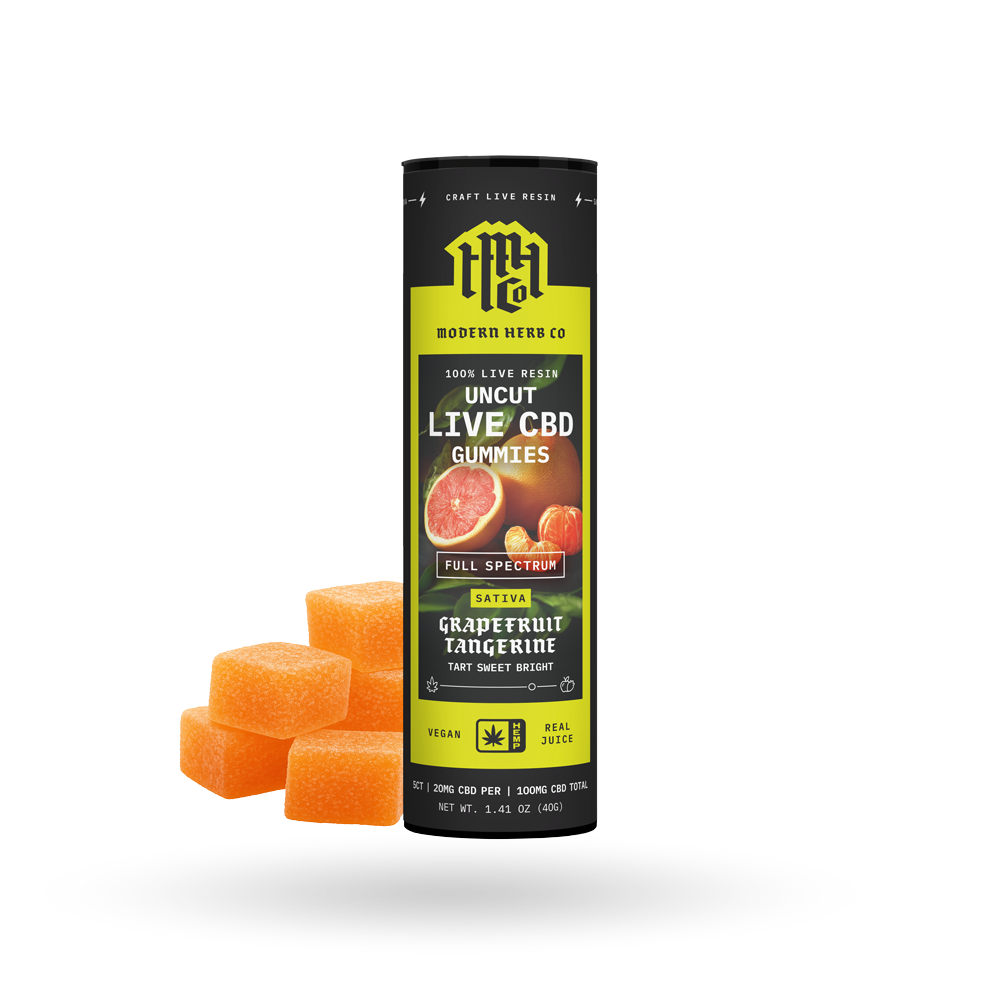 CBD Live Resin Gummies: Grapefruit Tangerine (Sativa)